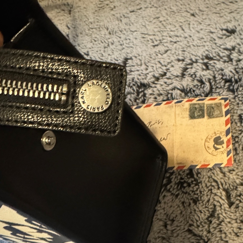 Karl Lagerfeld Black and White Geometric Logo Tote With Dustbag - Picture 6 of 13